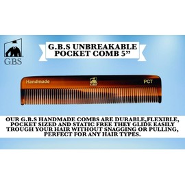 G.B.S Men and Women Comb, Unbreakable Fine Toothed Mustache Comb and Eyebrow Comb