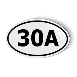 Stickers and Tees 30A Oval - Car Magnet - 3"