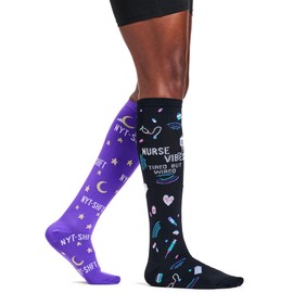 Nurse Mates Calf Socks | 12-14 mmHg Compression | Superior Support & Comfort | 1 Pair | Night Shift