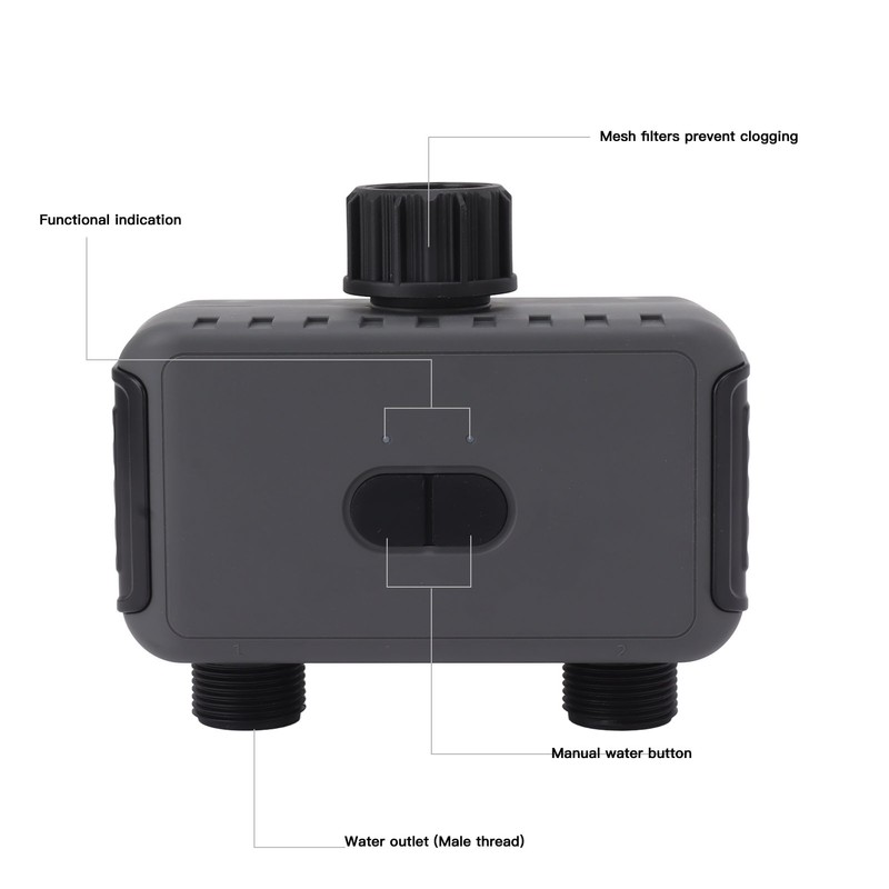 Smart Water Timer 2 Outlets WiFi Sprinkler Hose Timer with
