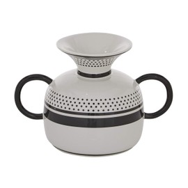 Deco 79 White Ceramic Eclectic Vase, 6 x 8 x 6 Inches