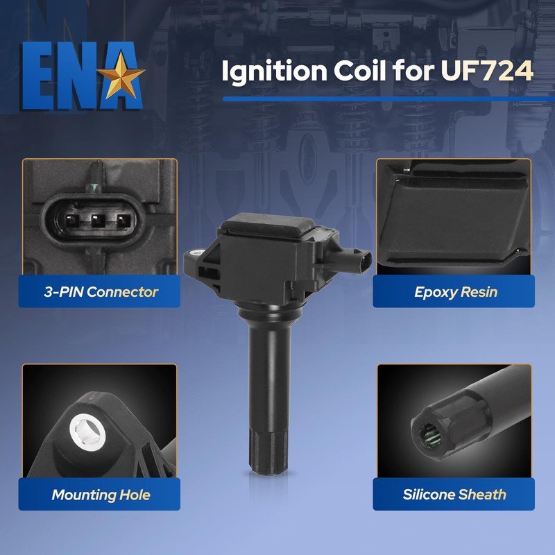 ENA Set of 4 Ignition Coil & Iridium Spark Plug