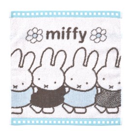Nishikawa XT33608678 DB3614 Miffy Wash Towel, 13.4 x 13.8 inches (34 x 35 cm), Washable, 100% Cotton, Miffy Dance Pattern, Made in Japan, White