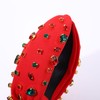 HSWE Grehge and Crystal Knotted Headbands for Women Girls Red