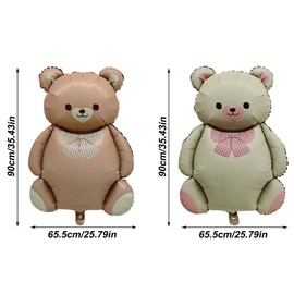 YOIOZAIZAI Matte teddy bear balloons Decorations 2PCS Foil Mylar Balloons Little Bear Theme Party Supplies Jungle Safari Theme Baby Shower Birthday Party Decorations