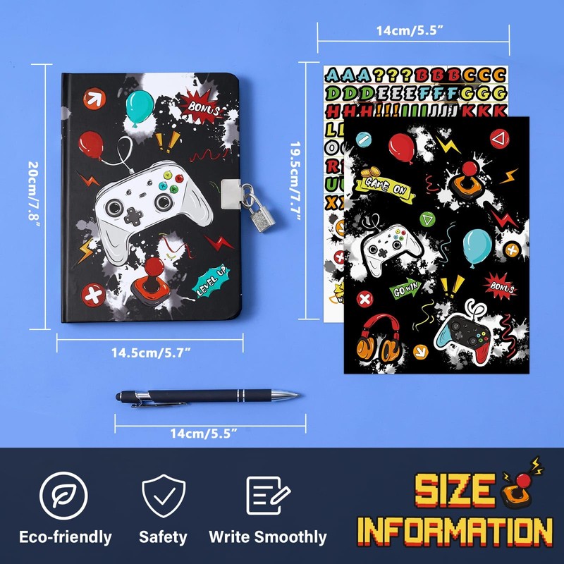 WERNNSAI Kids Diary Set for Boys, Game Journal Set -