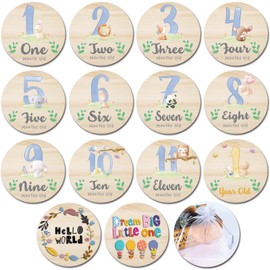 Baby Monthly Milestone Cards for Newborn Girl or Boy,Monthly Baby Milestone Newborn Sign Baby Month Anniversary Cards,Baby Shower Cards Come with Organza Gift Bag (Milestone Blocks)