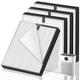 Pulluty HAP603 Replacement Filter for ECOSELF HAP603 Air Purifier,3-in-1 H13 True HEPA High-Efficiency Activated Carbon Filter,4 Pack