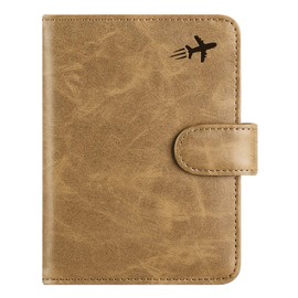 Passport Holder Cover Wallet RFID Blocking Leather Card Case Travel Accessories for Women Men, Z _ #Brown, Classic