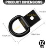 garini Black D Ring Tie Down Anchors,12Pcs Heavy Duty D