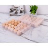 Sooyee 2 Pack Covered Egg Holders for Refrigerator,Clear 2X24 Deviled