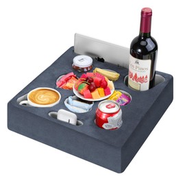 MoKo Couch Cup Holder Pillow, Sofa Bed Cup Holder for Drinks, 7 Slot Tray Couch Drink Holder, Couch Caddy for Remote, Snacks, Drinks, Tablet, Cup Holder for Couch, Bed, Rv, Tv, Car, Man Cave, Boat