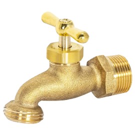 EZ-FLO Irrigation Hose Bibb, 3/4 Inch MIP Connection, 3/4 Inch MHT Connection, Brass Plumbing Fitting, 20183 | Eastman