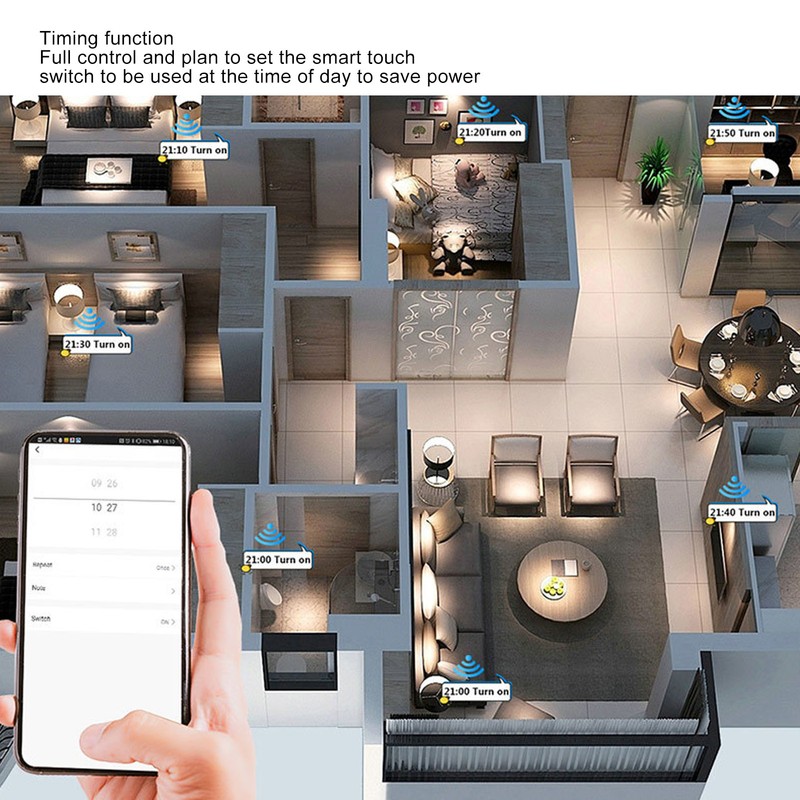 Smart Dimming Touch Switch Bluetooth APP Remote Voice Control WIFI
