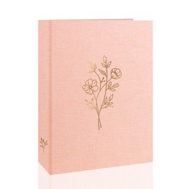 Holoary 5x7 Photo Album 100 Photos, 100 Pockets Picture Album, Linen Fabric Cover Big Picture Book for Photos, Photo Album 5x7 for Family Weddings Travel Memories(Pink)