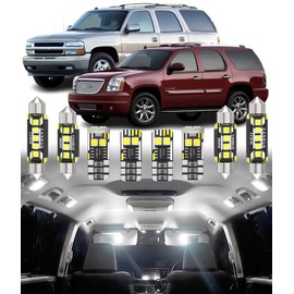 BMT xms Car Interior LED Light Replacement for GMC Yukon Tahoe Suburban GMT800 2000-2006,6000K Super Bright Interior Light Bulbs Package, 20pcs