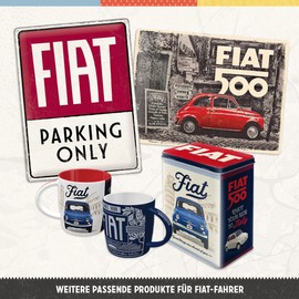 Nostalgic-Art Retro Fridge Magnets 9 Pieces FIAT 500 - Loved Since 1957 - Gift Idea for FIAT Fans Magnet Set for Magnetic Board Vintage Design