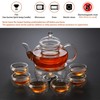 27 oz Glass Teapot Set Stovetop Safe Tea Infuser Maker