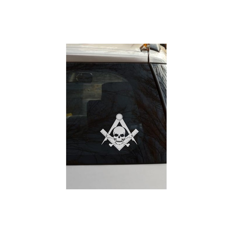 Widow's Son Square & Compass Masonic Vinyl Decal - [White][6