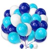 Round Balloons 25 Pack 10 Inch White Aqua and Blue