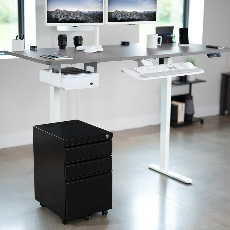 VIVO Electric Standing Desk Frame, Rear-Set Legs, Single Motor Memory