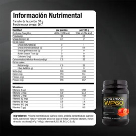 Evolution Proteina Suero De Leche (whey) Wp60 800 G Sabores Sabor Fresa                                                                               