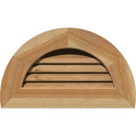 Ekena Millwork GVWHR26X1301RFUWR Half Round Gable Vent, 31"W x 18"H (Rough Opening: 26"W x 13"H), Western Red Cedar, Unfinished