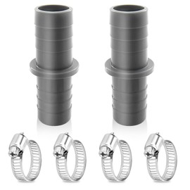 Washing Machine Hose Connector, 2 PCS Washing Machine Waste Pipe Connector with 4 Hose Metal Clamps, Leak-Proof Hose Joiner Suitable for Various Hoses in Kitchens, Bathrooms