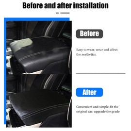 Smeyta Car Center Console Pad Cover,Pu Leather Center Console Pad for Dodge Ram,Carbon Fiber Armrest Box for Ram 2018-2023 1500 2500 3500,Arm Rest Box Lid Protector(Carbon Fiber,18-23)