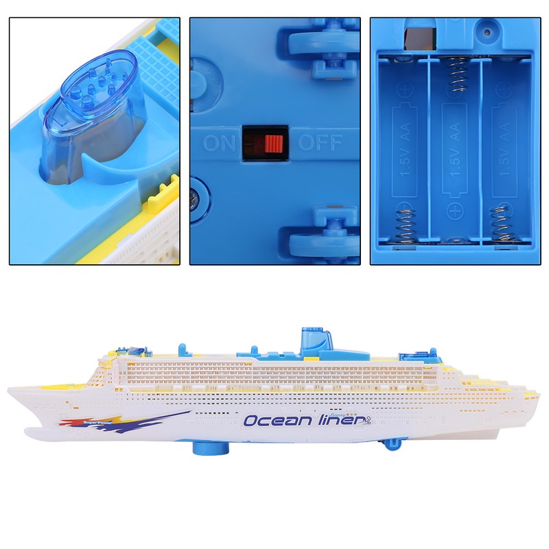 Electric Ocean Liner Cruise Ship Flashing LED Light Kids Musical