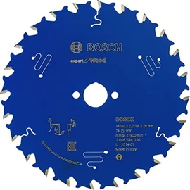 Bosch 2608644016 EXWOH 24 Tooth Top Precision Circular Saw Blade, 0 V, Blue