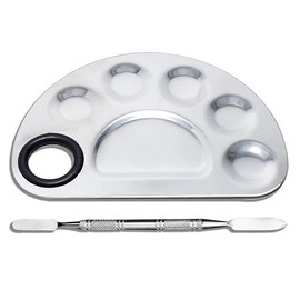 GLAM RAIDER MAKEUP MIXING PALETTE AND SPATULA, CIRCULAR