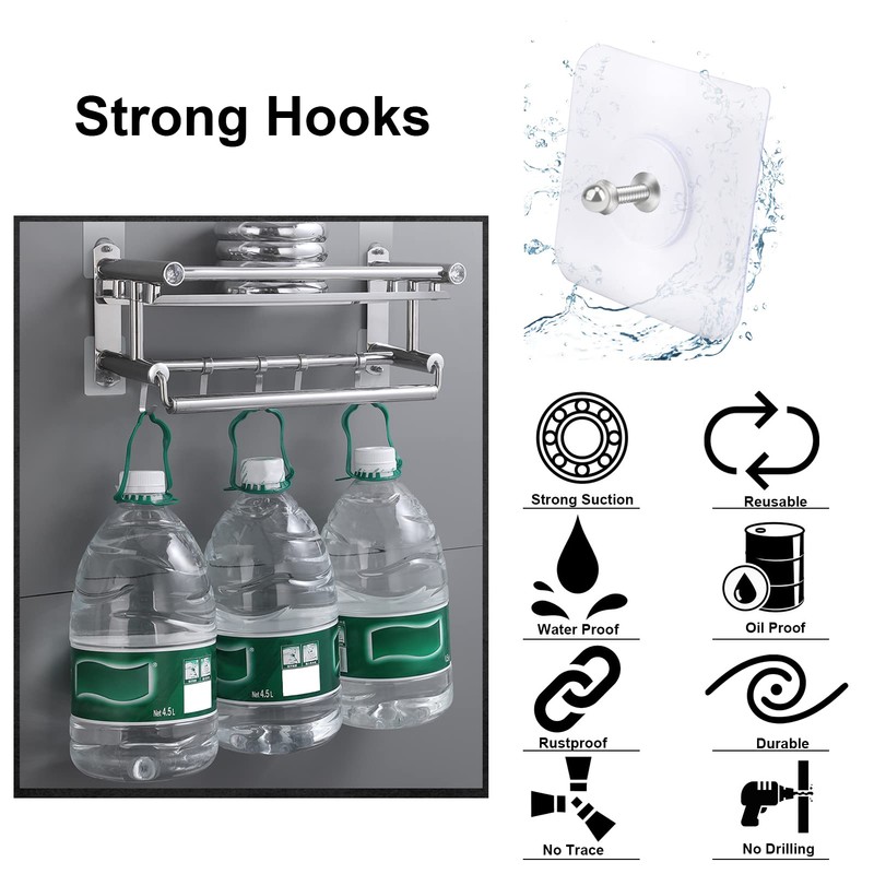 AIERSA Heavy Duty Adhesive Hooks, Wall Hooks for Hanging, Screw