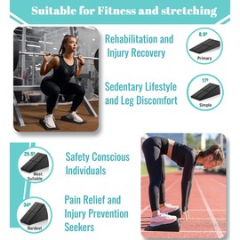 Uxpang Slant Board for Calf Stretching, 4 Pcs 7 Combinations Calf Stretch Squats Wedge for Standing Relaxation Stretching & Weighted Squats, Help Foot Fasciitis Recovery & Ankle Exercise (EPP Foam)