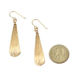 Bronze Bark Long Teardrop Earrings
