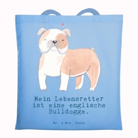 Mr. & Mrs. Panda Tragetasche Englische Bulldogge Lebensretter - Geschenk, Schenken, Beutel, English Bulldog, Rassehund, Schultertasche, Stoffbeutel,