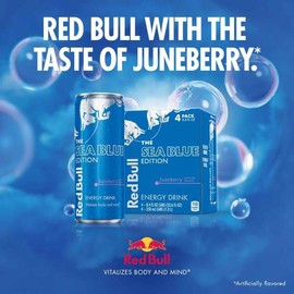 Red Bull Sea Blue Edition Energy Drink, 12 Fl Oz, 24 Cans (6 Packs of 4)