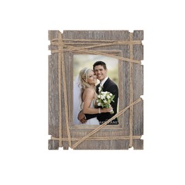 AKRILANE 4x6 Picture Frame Wood Rustic, Decorative, Distressed & Vintage Looking Photo Frames Wall Decor for Wall Mount & Table Top Display for Home Decor – 4 x 6 Wedding Picture Frames – Style B