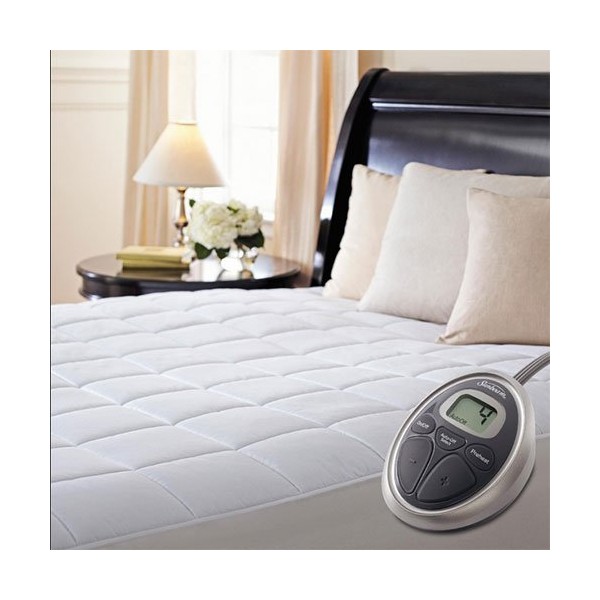 Sunbeam Premium Luxury Quilted Heated Electric Mattress Pad - Queen Size