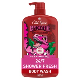 Old Spice Cleansing Body Wash for Men, 3X Defense, 24/7 Shower Fresh with Lasting Scent, 2-in-1 Body & Face Wash, Raptorstrike with Dark Berry Scent, 33.4 oz