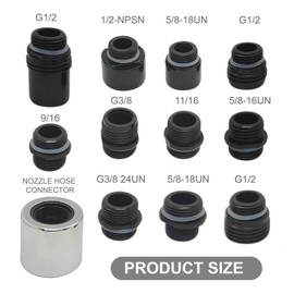 YKEBVPW 12PCS Kitchen Faucet Adapter Kit for Pull Down Sprayer Universal Sink Hose Attachment Adapters for Spray Head Replacement Faucet Nozzle Hose Connector Accessories Kit