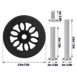 Domiella 4pcs Luggage Replacement Wheels OD 55mm, Suitcase Swivel Repair Caster Wheels, Smooth Rubber Trolley Wheel Kit for Travel, DLC8