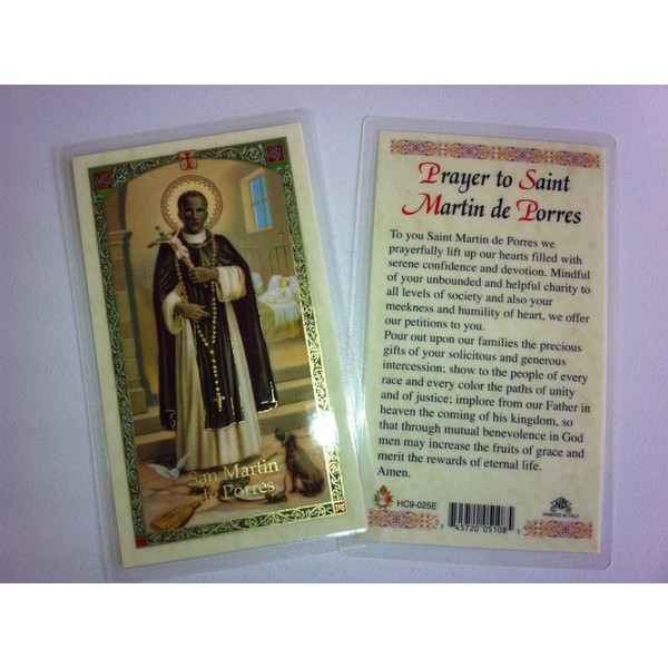 Holy Prayer Cards for Saint Martin de Porres Set of 2 in English