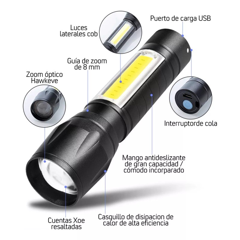 KS Lámpara Táctica Led+lampara De Cabeza+linterna Llavero