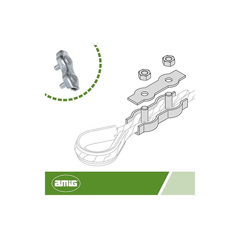 Amig - Pack of 2 flat cable ties made of