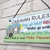 RED OCEAN Caravan Rules Novelty Hanging Plaque Campervan Outdoor Garden