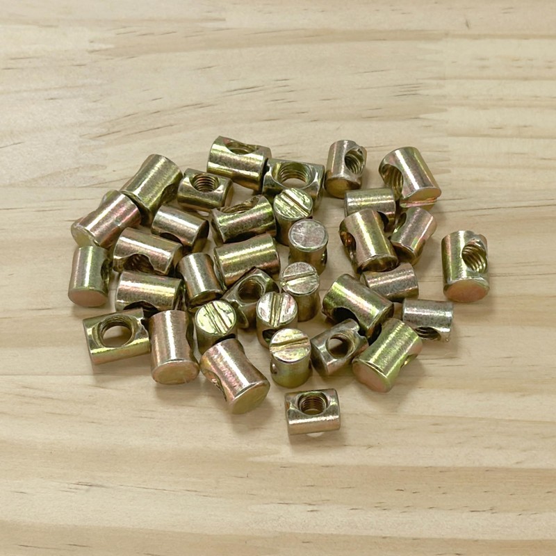 60 PCS M6 M8 Barrel Nuts,Slotted Dowel Nuts for Furniture,Beds,and
