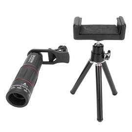 Phone Camera Lens Kit, Cell Phone Lens Attachments with 28X Telephoto/0.6X Wide Angle/20X Macro/198° Fisheye, Camera Attachment with Tripod