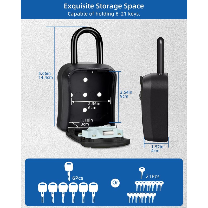 Key Safe, Key Safe Wall Mount, Key Box with Removable