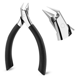 Toenail Clippers for Ingrown Toenail, Stainless Steel Professional Ergonomic Straight Blade Nail Clippers for Thick Nails Dead Skin Calluses (Black)